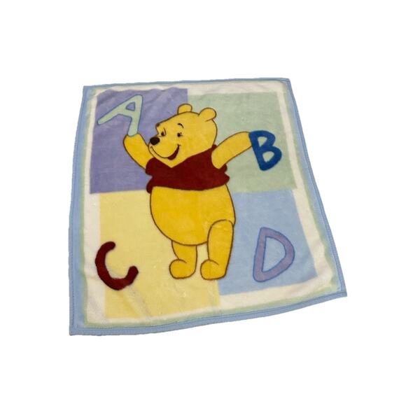 Disney Other - Winnie the POOH Alphabet ABCD Plush Mink Baby Blanket